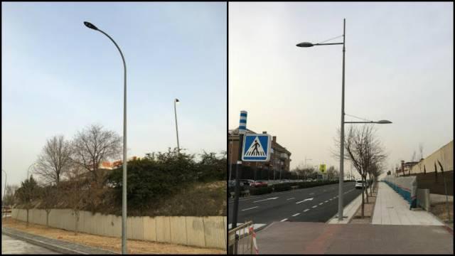 El PSOE de Boadilla critica la estética y el mantenimiento de las farolas 