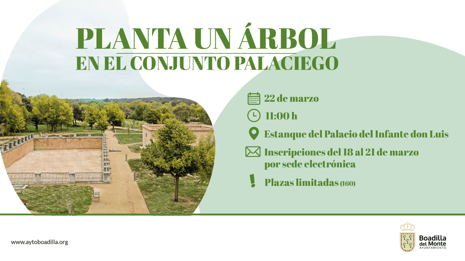 Plantación de árboles en el conjunto palaciego