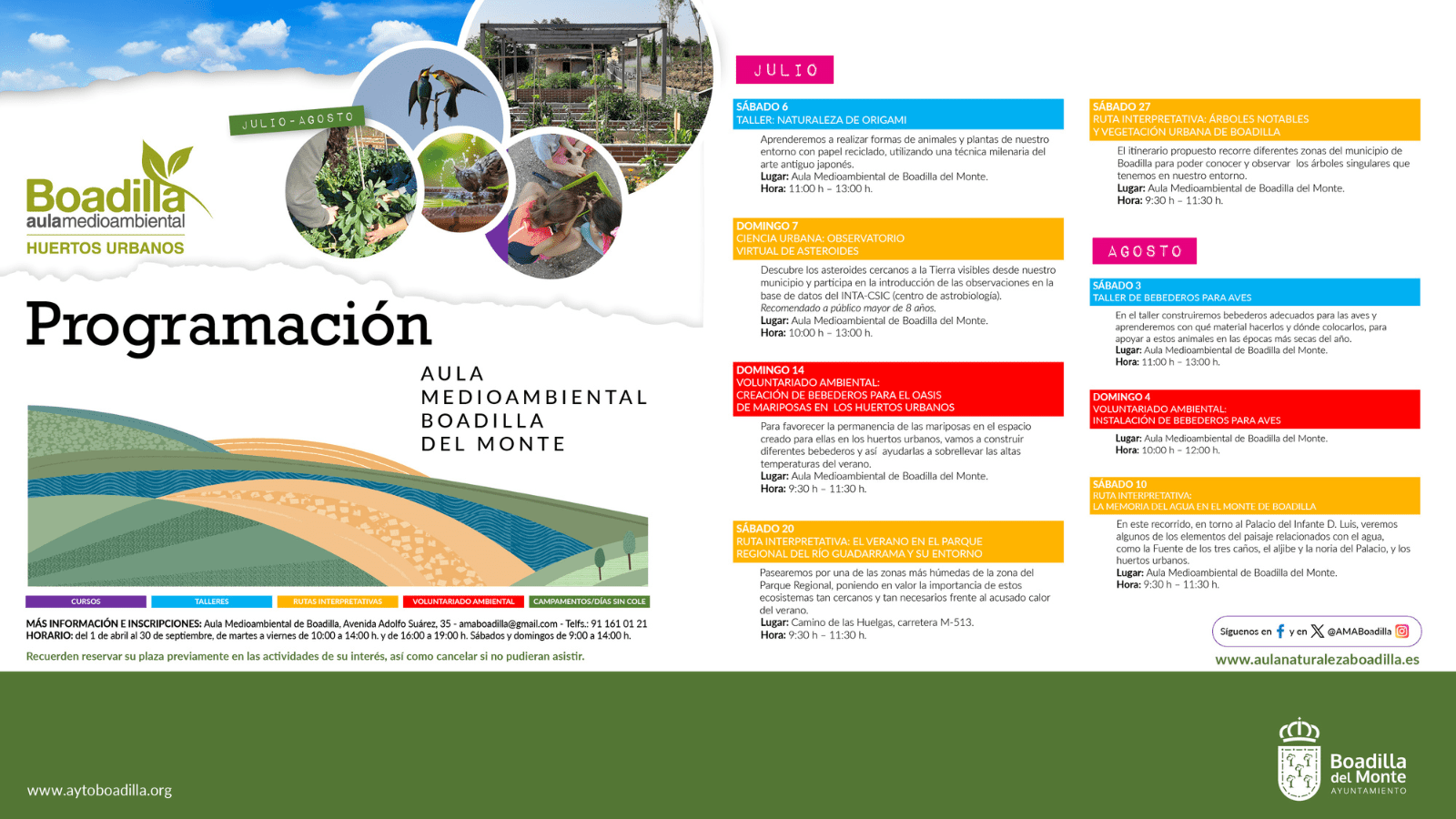 Las actividades del Aula Medioambiental en julio y en agosto