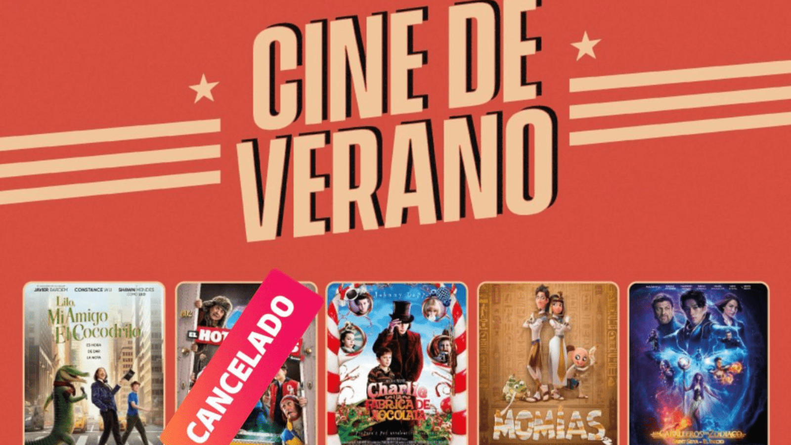 Cancelada la sesión de cine de verano por fuertes rachas de viento