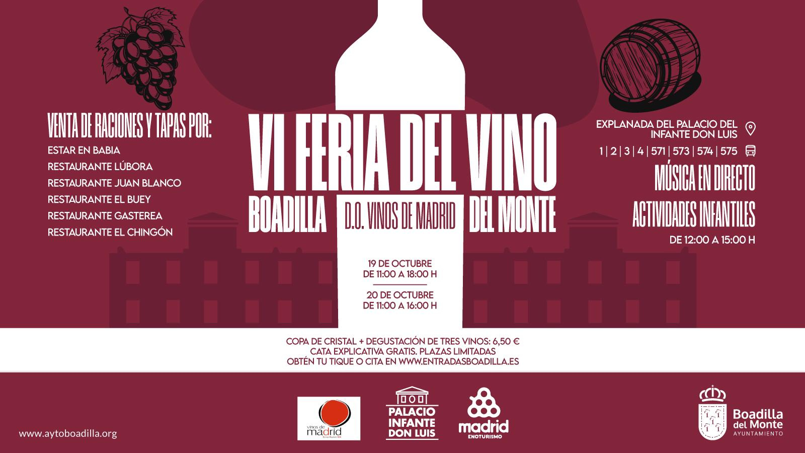 Boadilla del Monte celebra su VI Feria del Vino el 19 y 20 de octubre