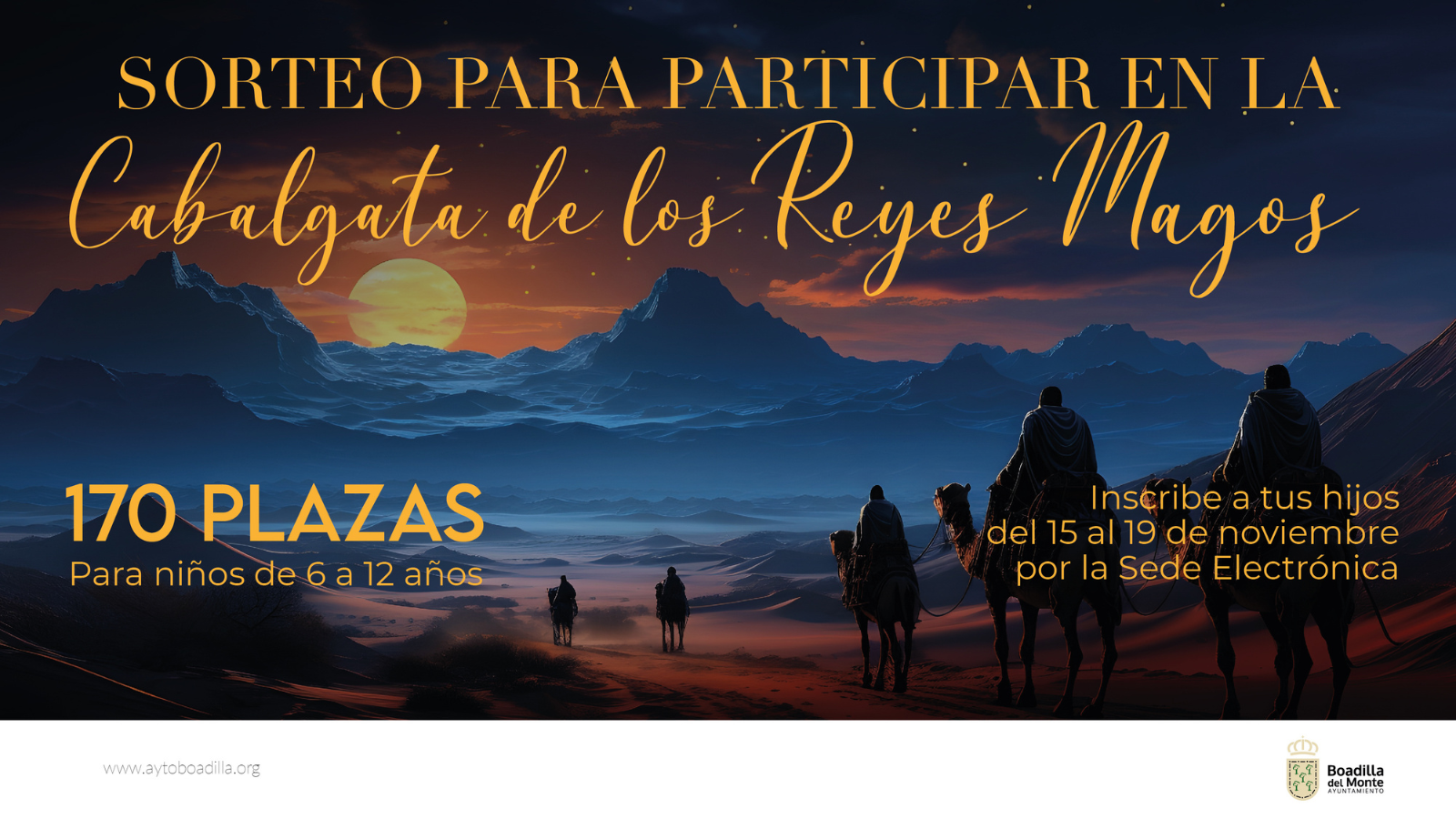 Los vecinos de Boadilla del Monte ya pueden inscribirse para participar en la Cabalgata de Reyes