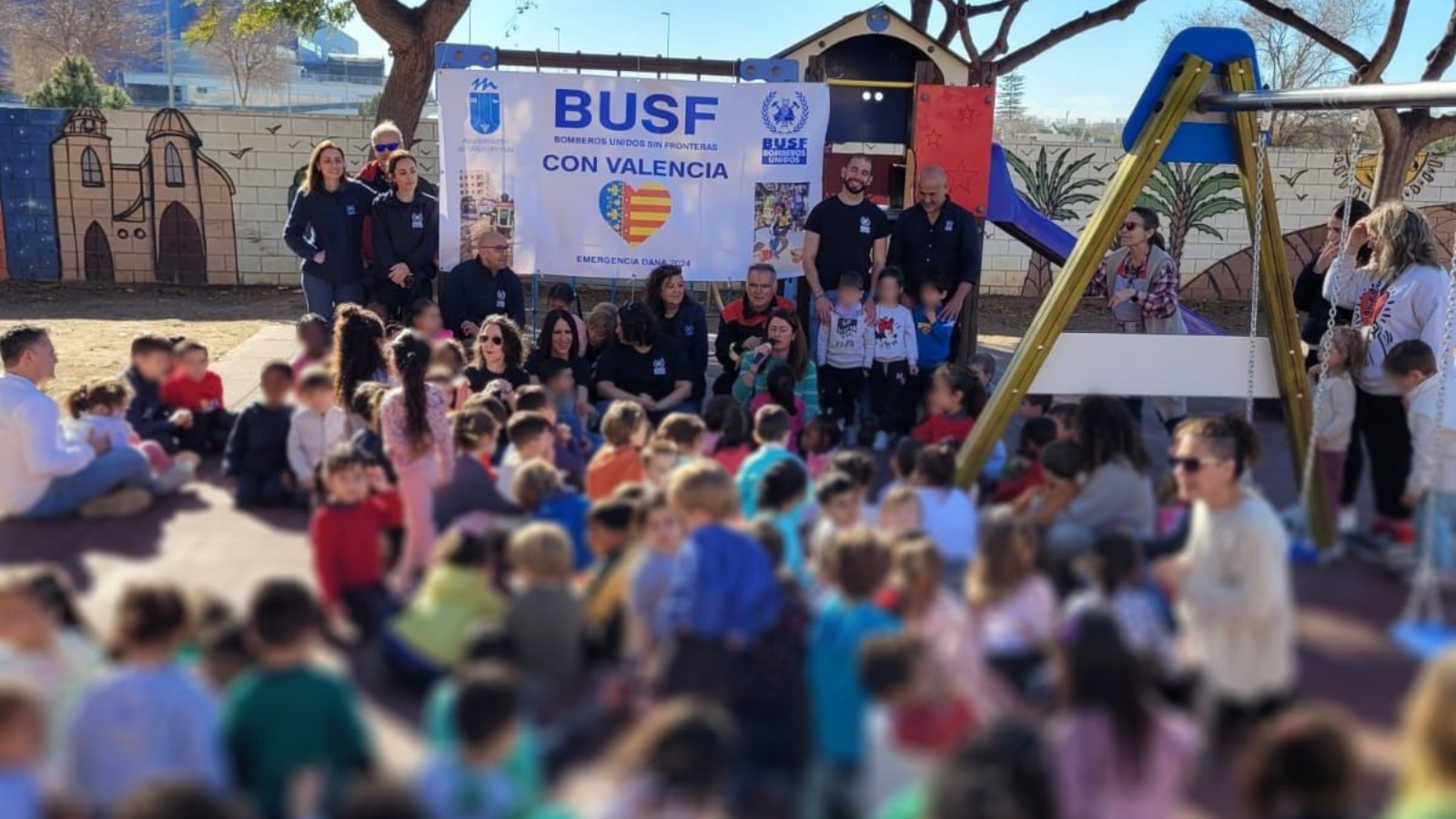 Un colegio de Alfafar agradece a Majadahonda su apoyo en la reconstrucción de su patio tras la DANA