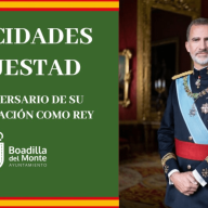Boadilla anima a los vecinos a colocar banderas de España en los balcones por el aniversario de la coronación del rey 