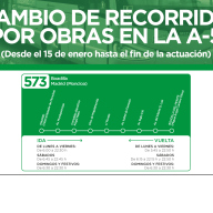 El Ayuntamiento de Boadilla comunica cambios en la línea 573 por obras en la A-5