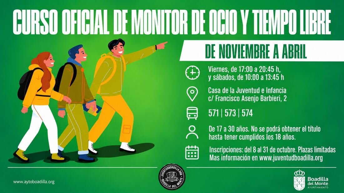 El curso de Monitor de Tiempo Libre de Boadilla abre inscripción